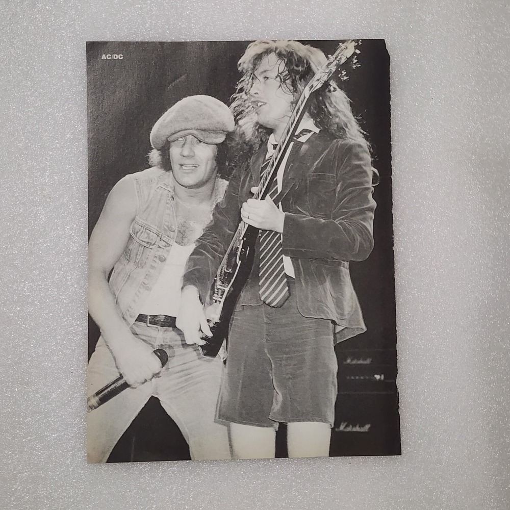 AC/DC Joe Elliott of Def Leppard double-sided vintage poster clipping 8x10 1990s